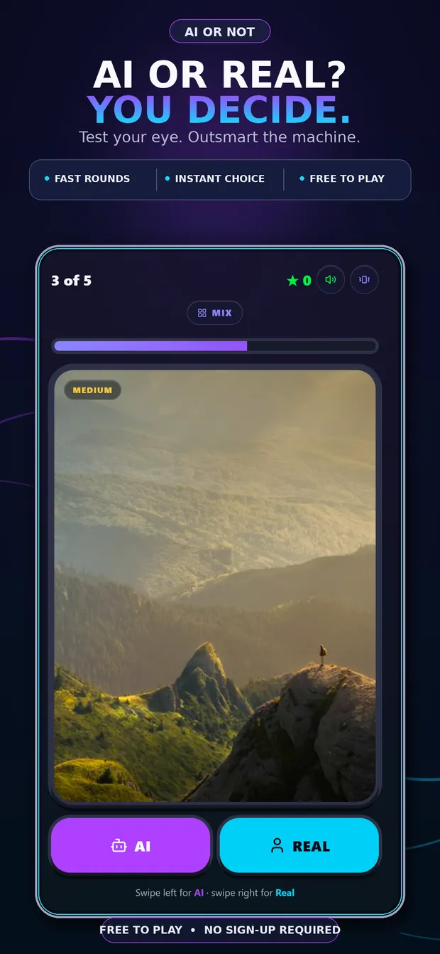 Store artwork: AI or Not game round AI or real